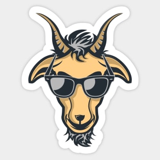 Goat with Glasses - Grey Drawing Illustrattion Sticker